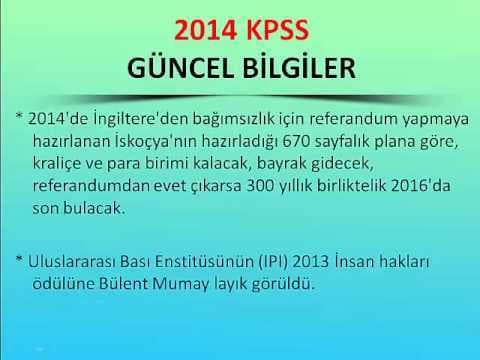 2014 KPSS Güncel Bilgiler Videosu