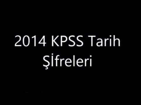 2014 KPSS Tarih Şifreleri, Kodlamaları