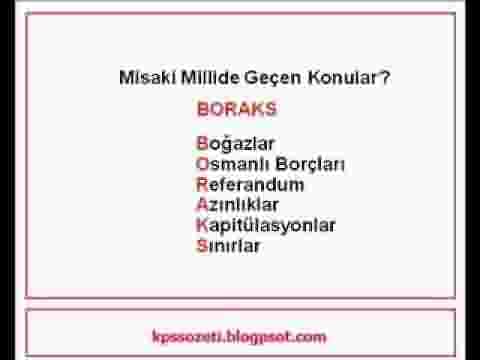 9 Dakikada KPSS Tarihte 50 Kısa şifre Öğrenin