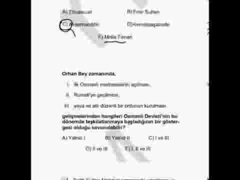 Osmanlı Kuruluş ve Yükselme Dönemi Çıkmış Sorular