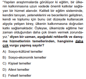kpss rehberlik testi