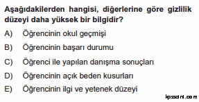 kpss rehberlik testi