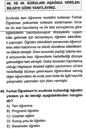 Lise Matematik Online ÖABT Deneme Sınavı Çöz