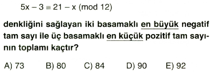 işlem ve modüler aritmetik11
