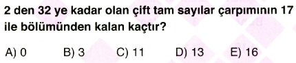 işlem ve modüler aritmetik8