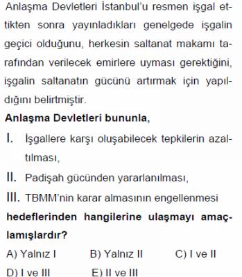KPSS Cini Kongreler Dönemi Testi