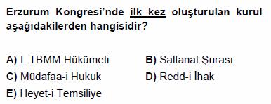 KPSS Cini Kongreler Dönemi Testi