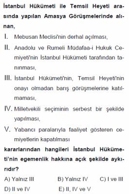 KPSS Cini Kongreler Dönemi Testi