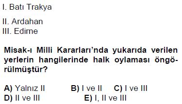 KPSS Cini Kongreler Dönemi Testi