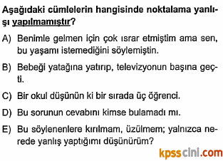 noktalama işaretleri testi çöz