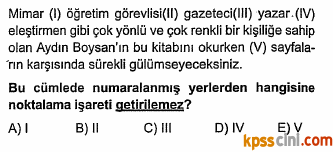 noktalama işaretleri testi çöz