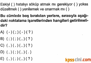 noktalama işaretleri testi çöz
