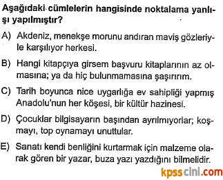 noktalama işaretleri testi çöz