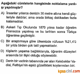 noktalama işaretleri testi çöz