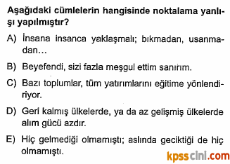 noktalama işaretleri testi çöz