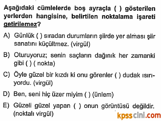 noktalama işaretleri testi çöz