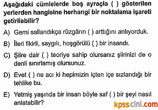 noktalama işaretleri testi çöz